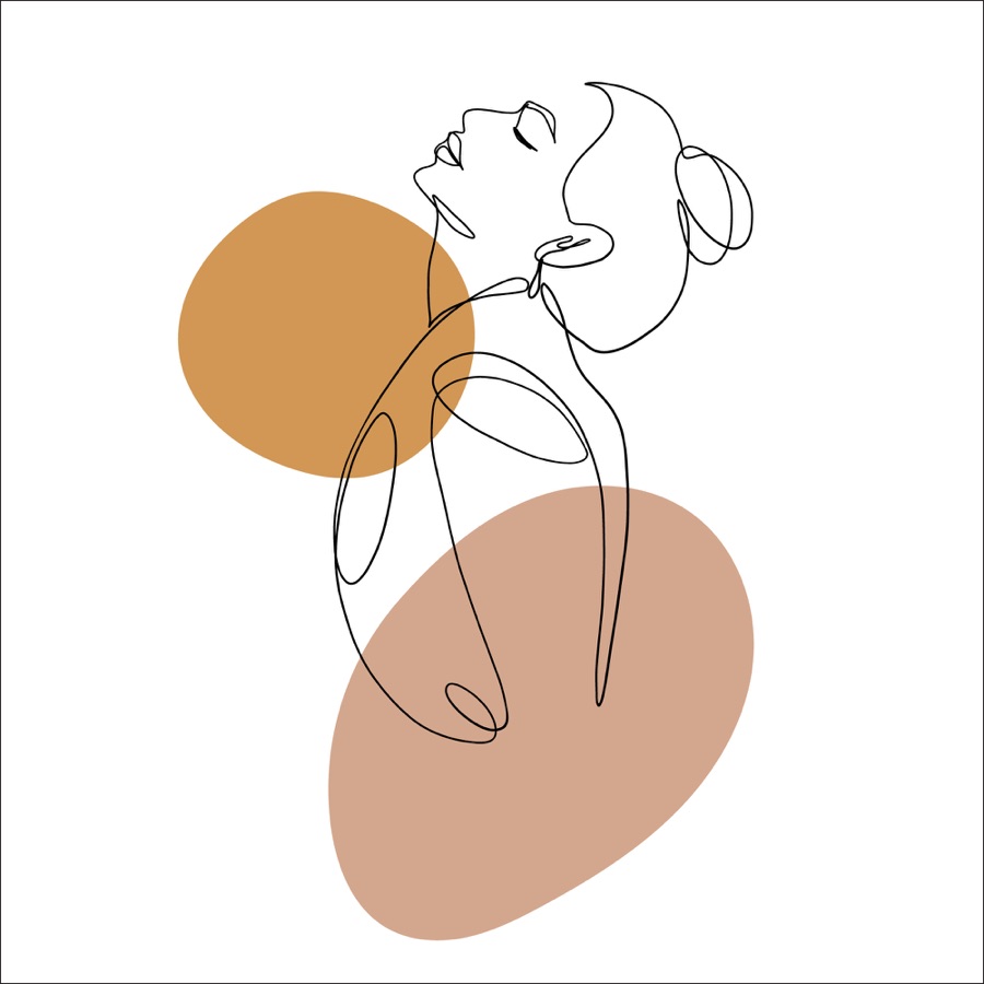 Symbolische Illustration für Frau bleiben